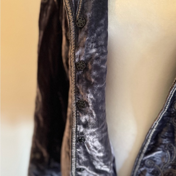 Vtg 90s y2k moody velvet embroidered Laura Ashley boho floral sz Xl - Picture 6 of 7